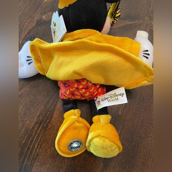⭐️Disney Vintage 02 Graduation Mickey Mouse Yellow Bean Bag Plush Doll Cap Gown - Picture 9 of 9